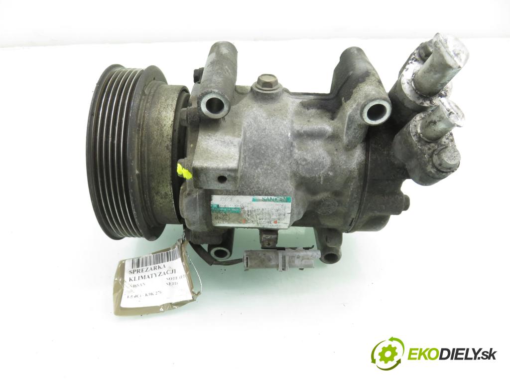 NISSAN NOTE (E11, NE11) HB 2007 63,00 1.5 dCi 86- K9K 276 1461,00 KOMPRESOR: klimatizace 8200600122 (Kompresor klimatizace)