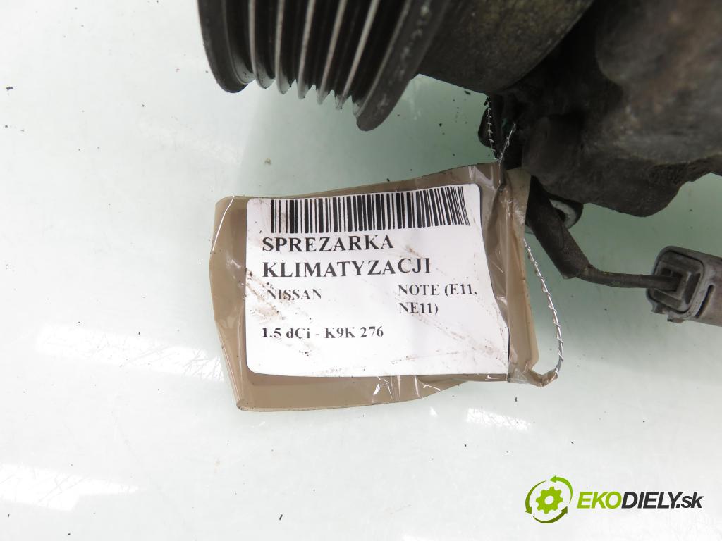 NISSAN NOTE (E11, NE11) HB 2007 63,00 1.5 dCi 86- K9K 276 1461,00 KOMPRESOR: klimatizácie 8200600122 (Kompresor klimatizácie)