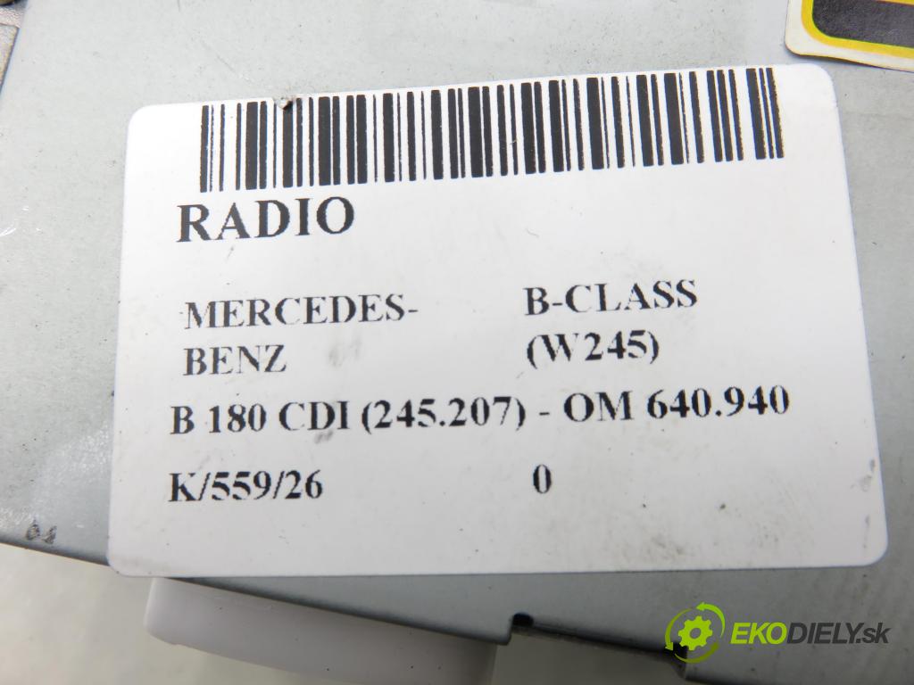 MERCEDES-BENZ KLASA B Sports Tourer (W245) HB 2007 80,00 B 180 CDI 109 - OM 640.940 1991,00 RADIO CD 1698200786