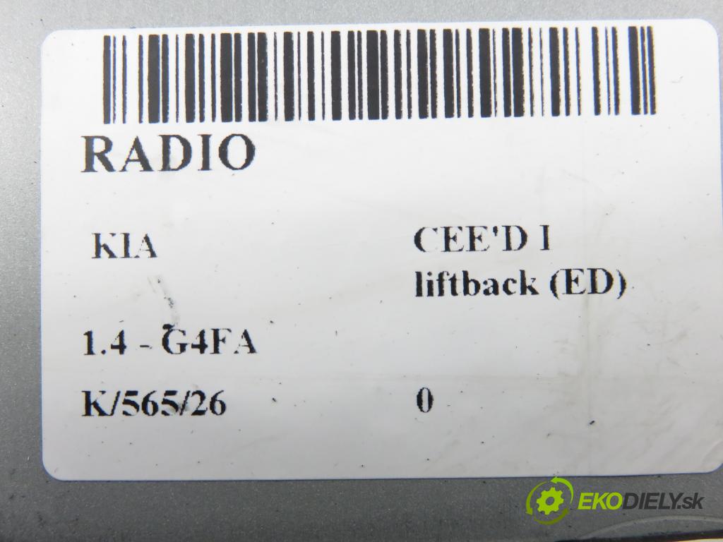 KIA CEE'D liftback (ED) HB 2008 80,00 1.4 16V 109 - G4FA 1396,00 RADIO CD 965101H200