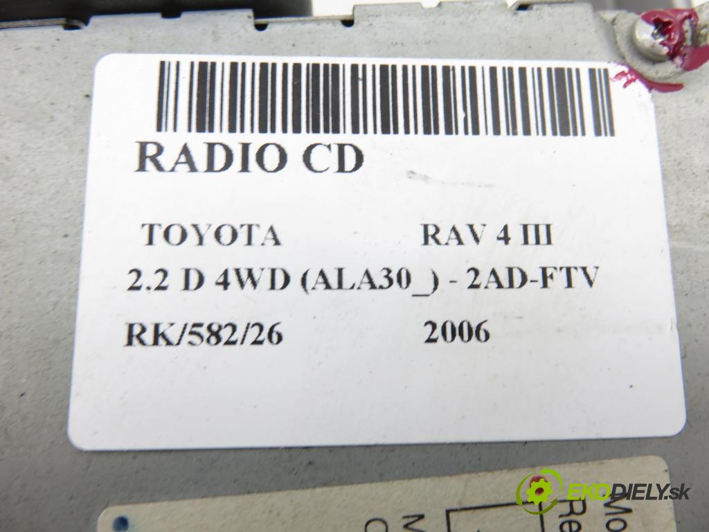 TOYOTA RAV 4 III (_A3_) SUV 2006 100,00 2.2 D 4WD (ALA30_) 136 - 2AD-FTV 2231,00 RADIO CD 8612042220