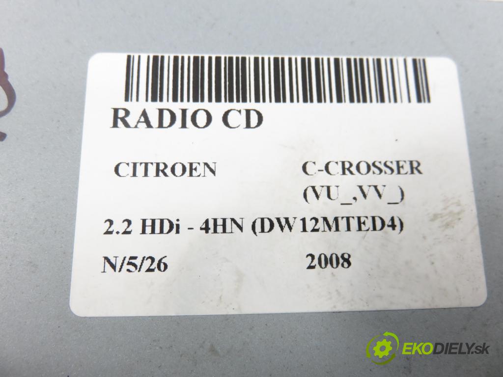 CITROEN C-CROSSER (EP_) SUV 2008 115,00 2.2 HDi 160 - 4HN (DW12MTED4) 2179,00 RADIO CD 8750A139