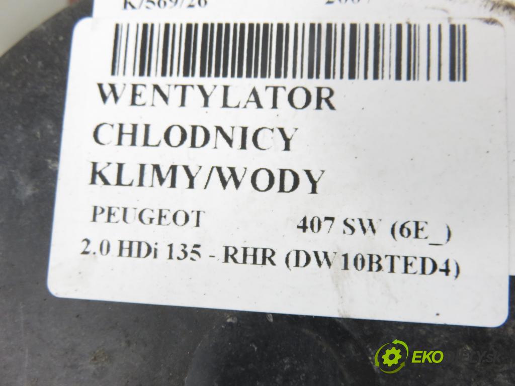 PEUGEOT 407 SW (6E_) KOMBI 2007 100,00 2.0 HDi 135 - RHR 1997,00 ventilátor chladič PODNEBÍ / VODA