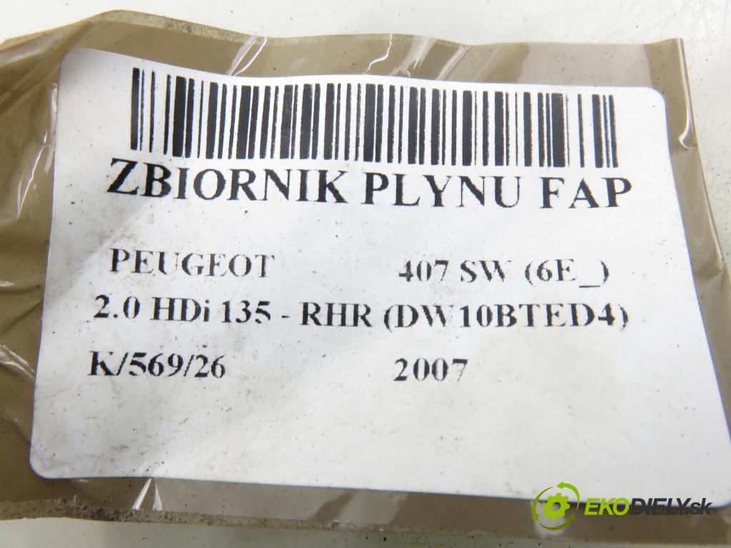 PEUGEOT 407 SW (6E_) KOMBI 2007 100,00 2.0 HDi 135 - RHR 1997,00 Nádržka KAPALINA: FAP 9681917180