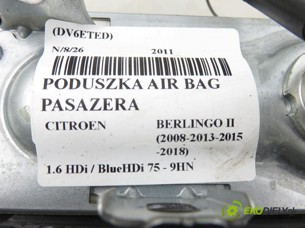 CITROEN BERLINGO Nadwozie pełne/minivan (B9) FURGON 2011 55,00 1.6 HDi / BlueHDi 75 - 9HN (DV6ETED) 1560,00 AirBag air BAG CESTUJÍCÍ: 96721948ZM