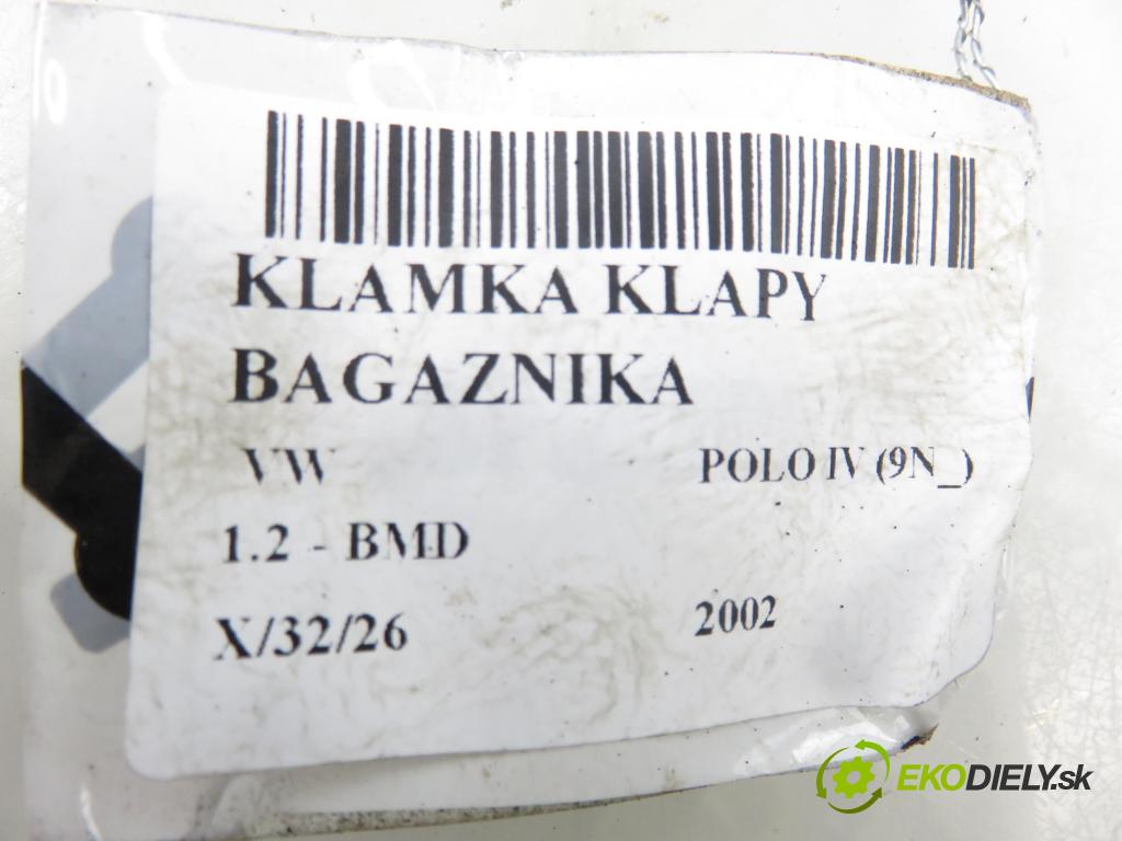VW POLO (9N_) HB 2002 40,00 1.2 - BMD 1198,00 klika dveří kufr 6Q6827565A