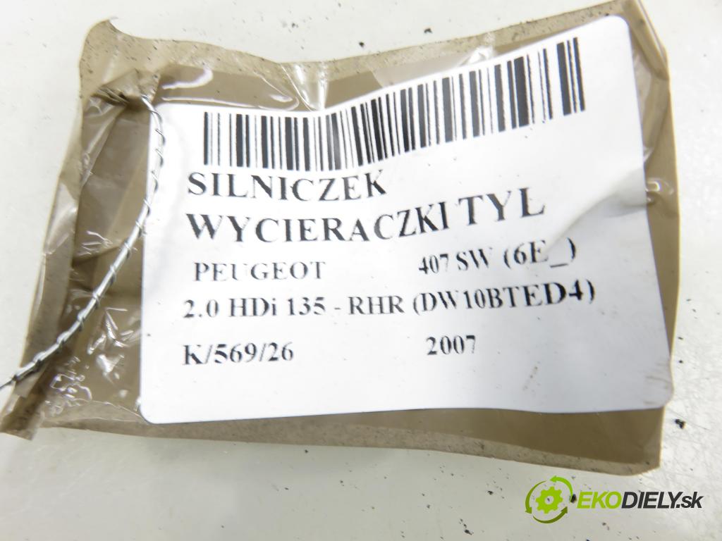 PEUGEOT 407 SW (6E_) KOMBI 2007 100,00 2.0 HDi 135 - RHR 1997,00 motorek stěrače ZADNÍ: