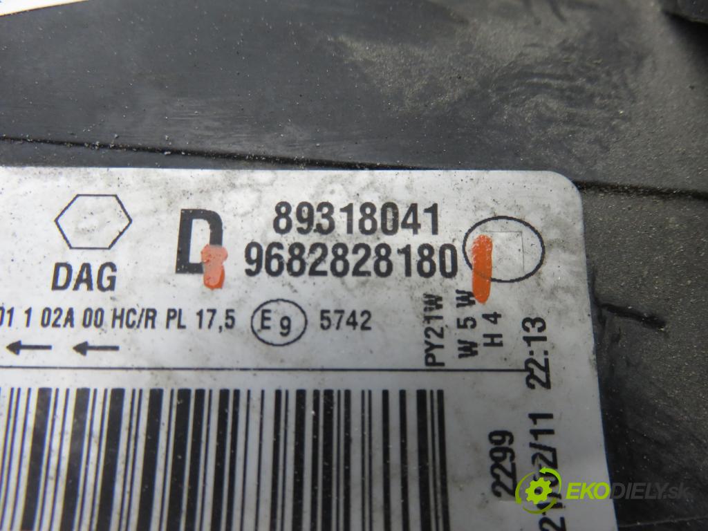 CITROEN BERLINGO Nadwozie pełne/minivan (B9) FURGON 2011 55,00 1.6 HDi / BlueHDi 75 - 9HN (DV6ETED) 1560,00 světlo PP 9682828180