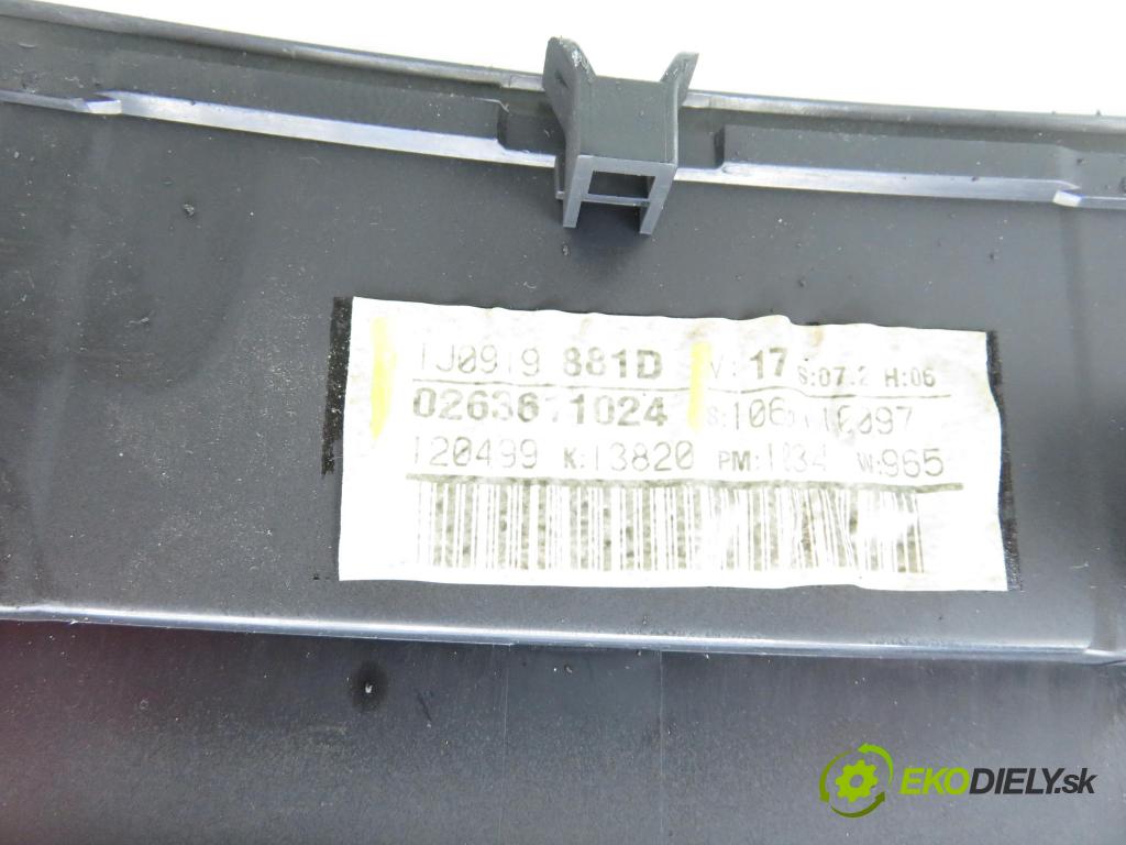 VW GOLF IV (1J1) HB 2000 81,00 1.9 TDI - AHF 1896,00 prístrojovka elektrický 1J0919881D ; 0263611024