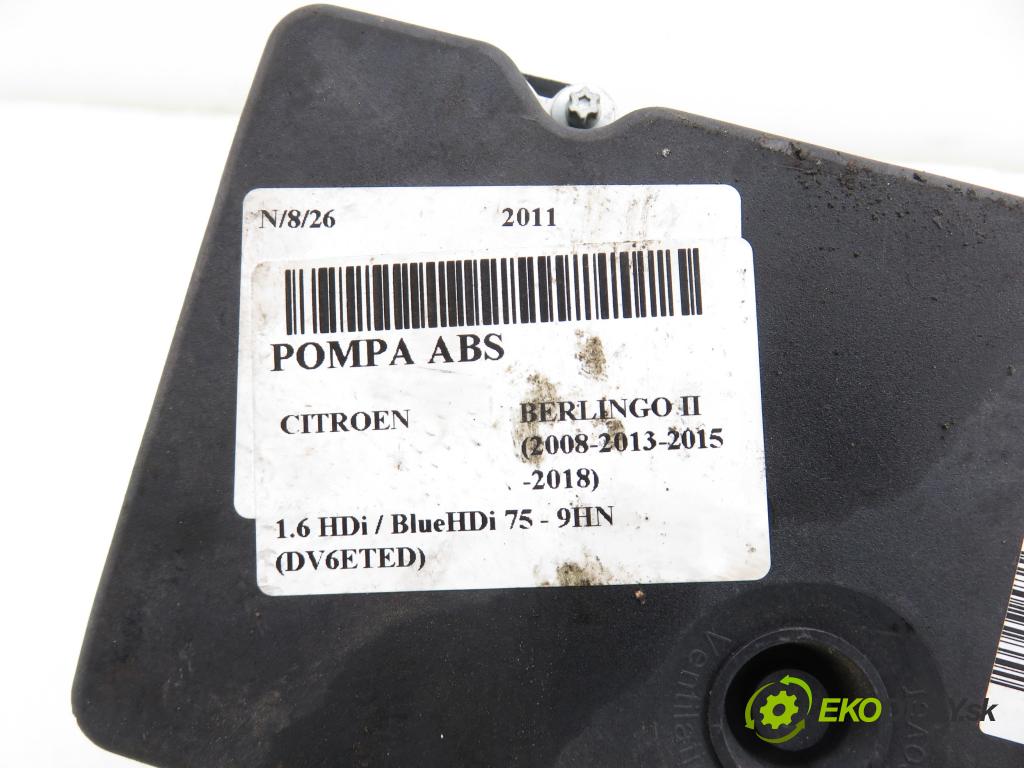 CITROEN BERLINGO Nadwozie pełne/minivan (B9) FURGON 2011 55,00 1.6 HDi / BlueHDi 75 - 9HN (DV6ETED) 1560,00 Pumpa ABS 0265951475 ; 0265251237 ; 9674663580 (Pumpa ABS)