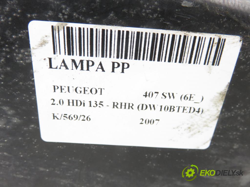 PEUGEOT 407 SW (6E_) KOMBI 2007 100,00 2.0 HDi 135 - RHR 1997,00 Svetlo PP 0301213202