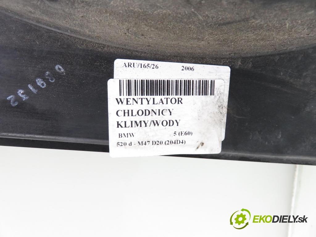 BMW 5 (E60) SEDAN 2006 120,00 520 d - M47 D20 (204D4) 1995,00 Ventilátor chladič klíma/voda 7561712 ; 3137229020 ; 1137328118