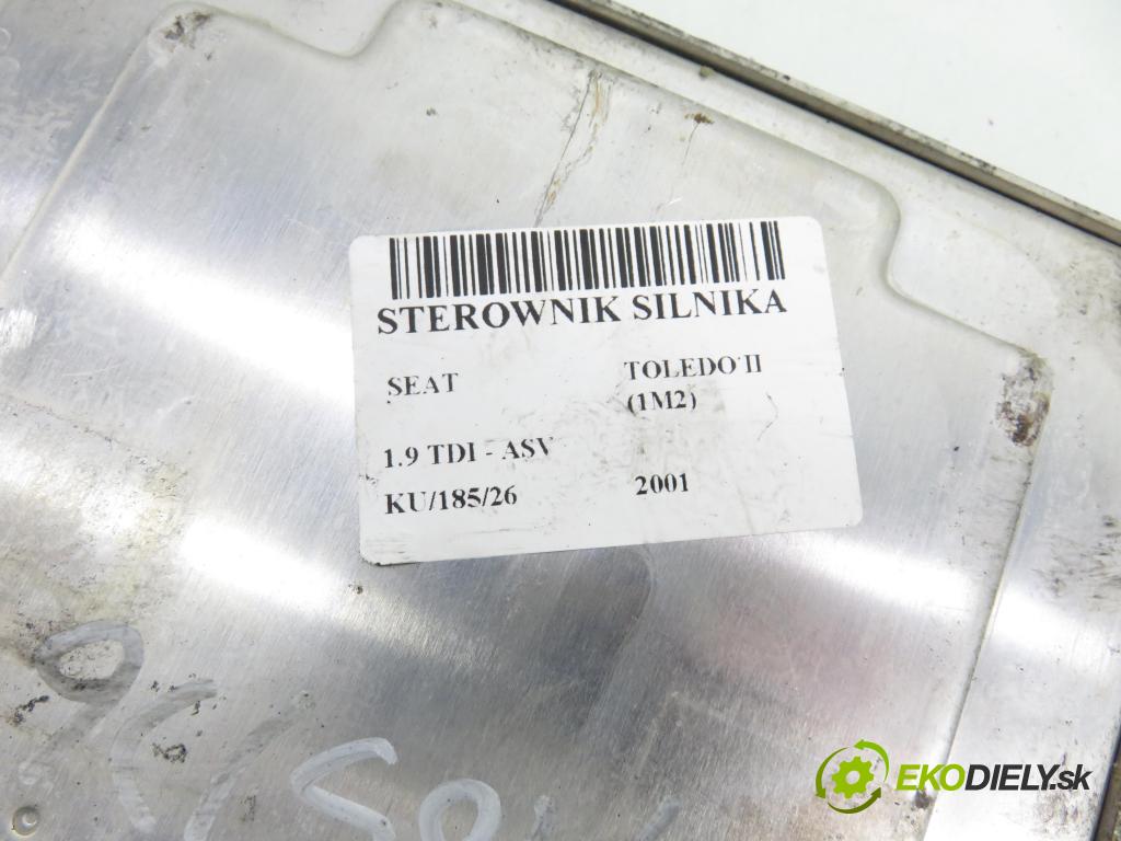 SEAT TOLEDO II (1M2) SEDAN 2001 81,00 1.9 TDI - ASV 1896,00 Riadiaca jednotka Motor 038906012FK ; 0281010683