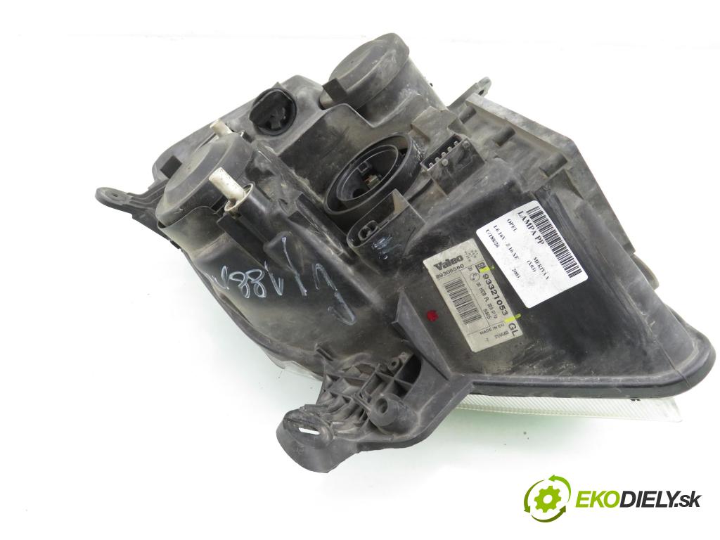 OPEL MERIVA A nadwozie wielkoprzestrzenne (MPV) (X03) MINIVAN 2003 74,00 1.6 16V - Z 16 XE 1598,00 světlo PP 93321053