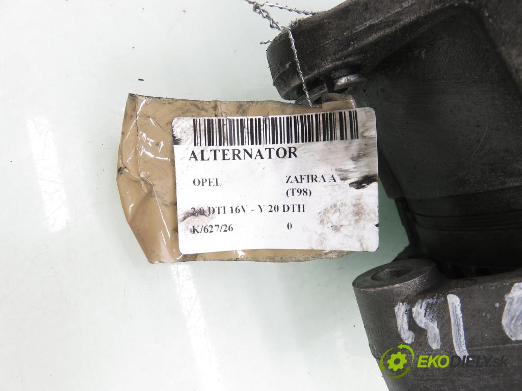 OPEL ZAFIRA A Nadwozie Wielkopojemne (MPV) (T98)  MINIVAN 2001 74,00 2.0 DTI 16V 101 - Y 20 DTH 1995,00 Alternátor 0124415005 ; 90561168 (Alternátor)