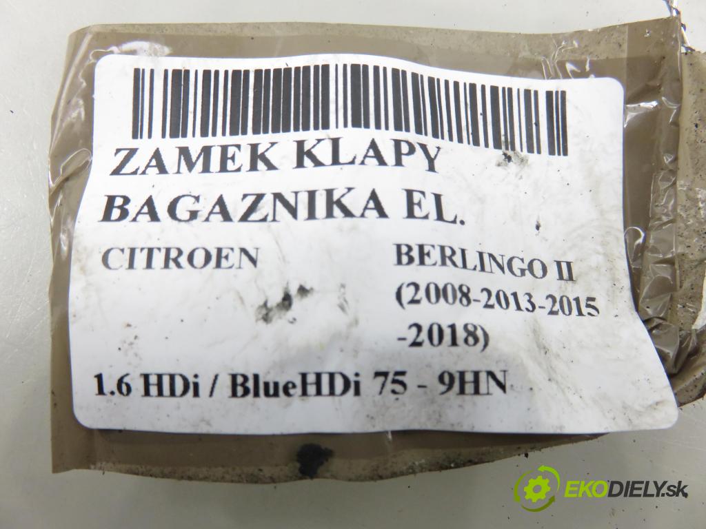 CITROEN BERLINGO Nadwozie pełne/minivan (B9) FURGON 2011 55,00 1.6 HDi / BlueHDi 75 - 9HN (DV6ETED) 1560,00 zámok dverí kufor EL. 9671153780