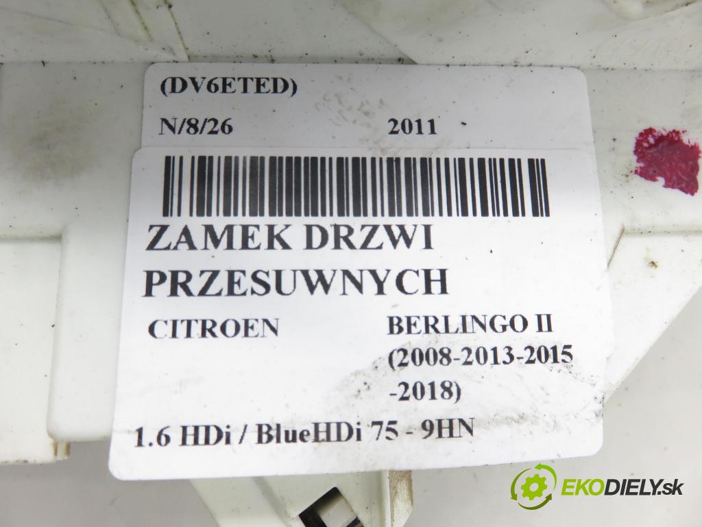 CITROEN BERLINGO Nadwozie pełne/minivan (B9) FURGON 2011 55,00 1.6 HDi / BlueHDi 75 - 9HN (DV6ETED) 1560,00 zámok Dvere posúvne 828414