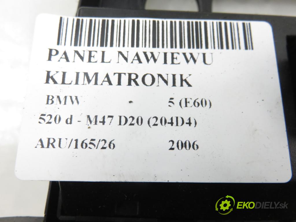 BMW 5 (E60) SEDAN 2006 120,00 520 d - M47 D20 (204D4) 1995,00 Panel topení KLIMATIZACE: 9122396