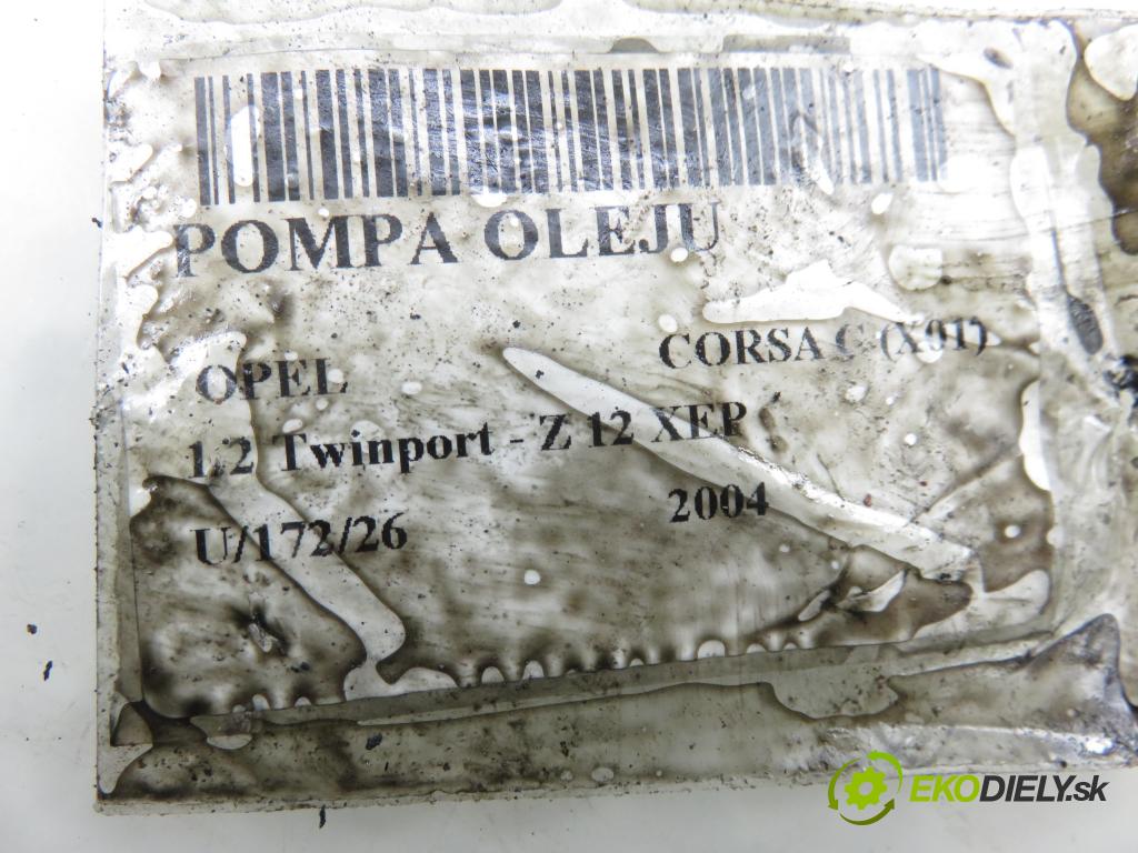 OPEL CORSA C (X01) HB 2004 59,00 1.2 16V Twinport 80 - Z 12 XEP 1229,00 pumpa oleje 55556309 (Olejové čerpadlo)