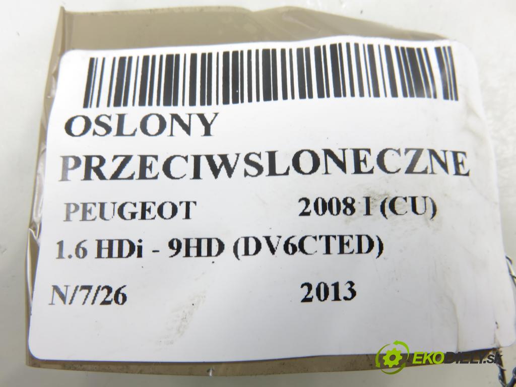 PEUGEOT 2008 I (CU_) KOMBI 2013 84,00 1.6 HDi - 9HD (DV6CTED) 1560,00 KRYTY SLUNEČNÍ SVĚTLO
