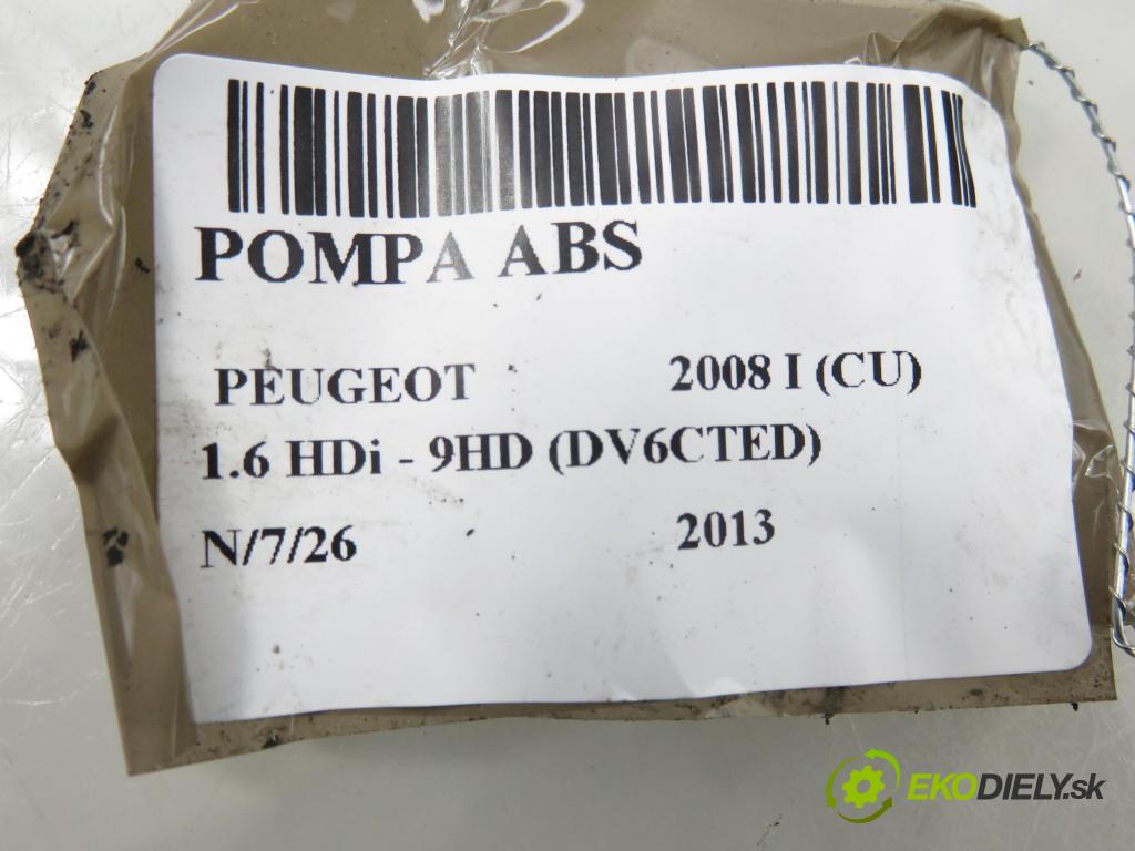 PEUGEOT 2008 I (CU_) KOMBI 2013 84,00 1.6 HDi - 9HD (DV6CTED) 1560,00 Pumpa ABS 9807180380 ; 10091539273 ; 10062233781 (Pumpa ABS)