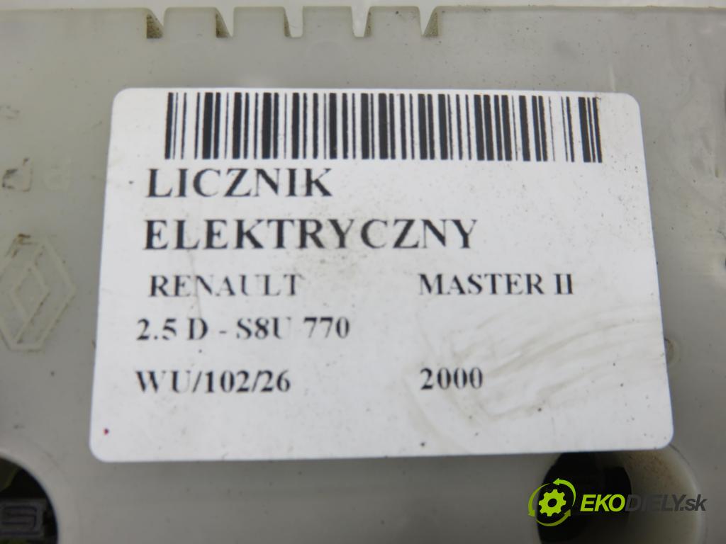 RENAULT MASTER II Platforma / podwozie (ED/HD/UD) KABINA/PLATFORMA 2000 59,00 2.5 D - S8U 770 2499,00 Prístrojovka elektrický
