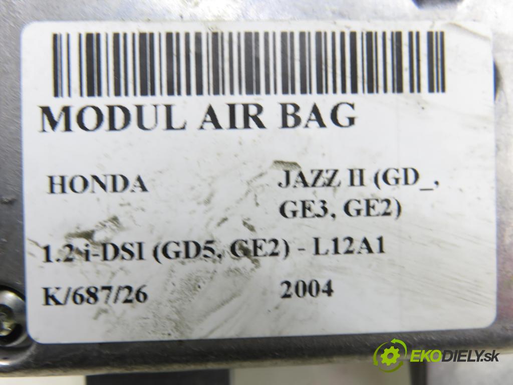 HONDA JAZZ II (GD_, GE3, GE2) HB 2004 57,00 1.2 i-DSI (GD5, GE2) - L12A1 1243,00 MODUL air BAG 77960SAAE812M1 ; 5WK43461