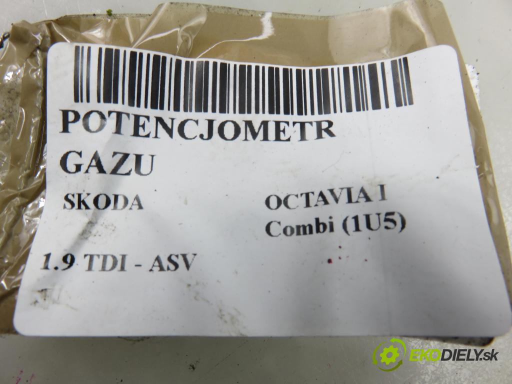 SKODA OCTAVIA I Combi (1U5) KOMBI 2001 81,00 1.9 TDI 110 - ASV 1896,00 potenciometr plynového pedálu 1J1721503K ; 0281002342 (Potenciometr plynového pedálu)