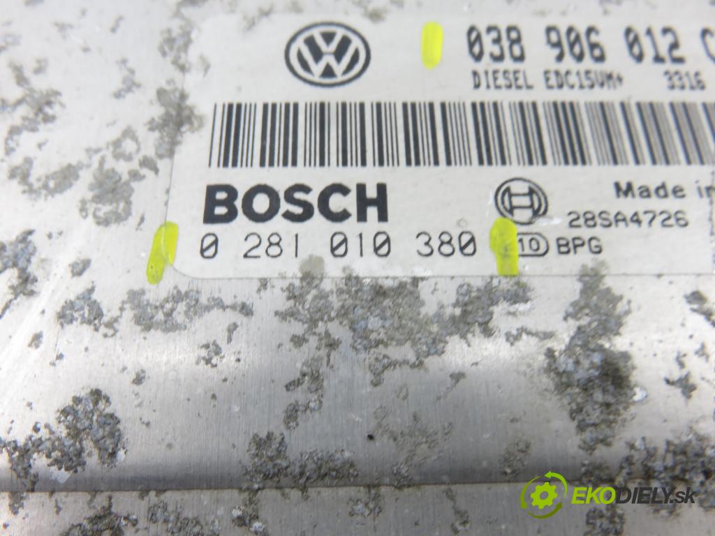 SKODA OCTAVIA I Combi (1U5) KOMBI 2001 81,00 1.9 TDI 110 - ASV 1896,00 Riadiaca jednotka Motor 038906012CL ; 0281010380
