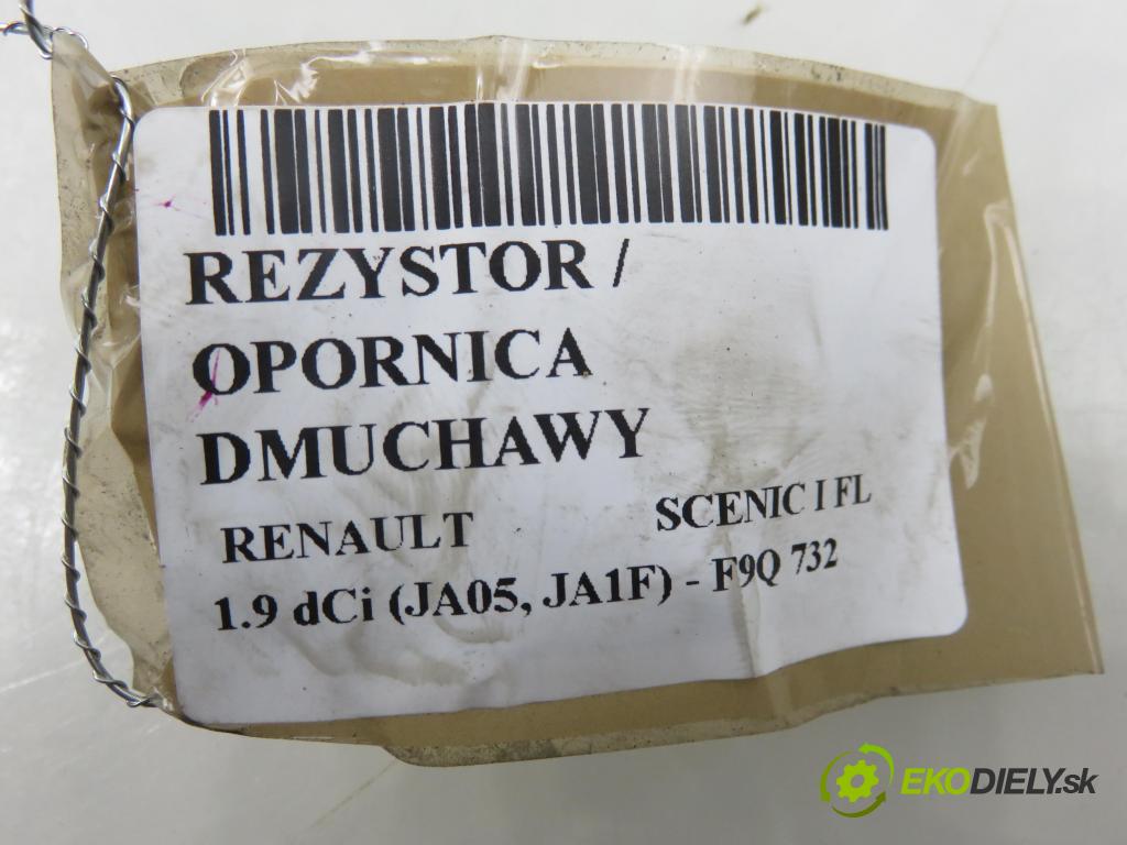 RENAULT SCENIC I (JA0/1_) MINIVAN 2001 75,00 1.9 dCi 102 - F9Q 732 1870,00 rezistor / REOSTAT: topení