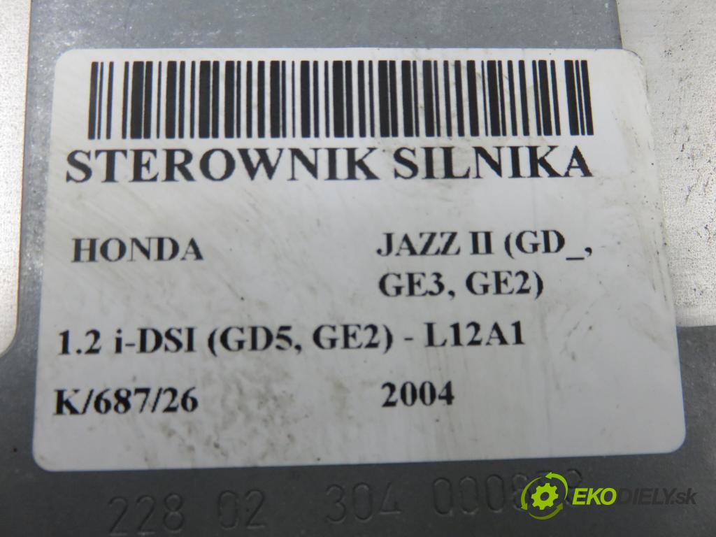 HONDA JAZZ II (GD_, GE3, GE2) HB 2004 57,00 1.2 i-DSI (GD5, GE2) - L12A1 1243,00 řídící jednotka motora 37820PWDG05 ; 0261208374