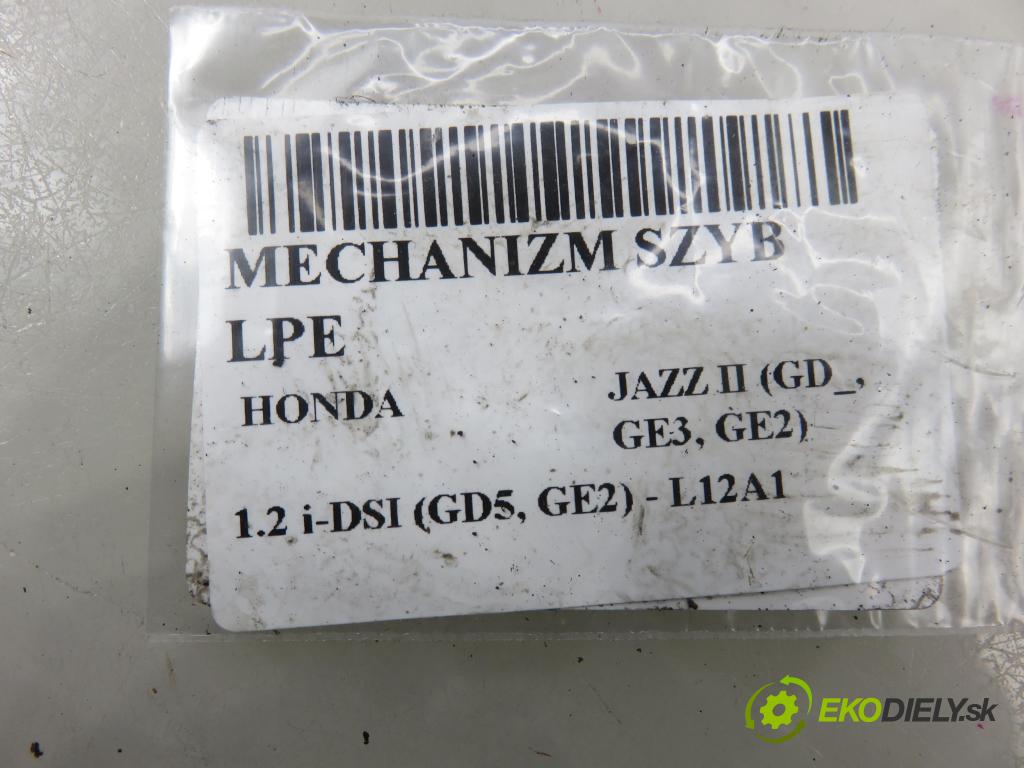 HONDA JAZZ II (GD_, GE3, GE2) HB 2004 57,00 1.2 i-DSI (GD5, GE2) - L12A1 1243,00 mechanismus oken