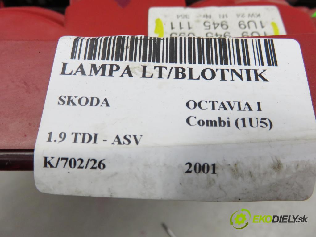 SKODA OCTAVIA I Combi (1U5) KOMBI 2001 81,00 1.9 TDI 110 - ASV 1896,00 světlo levé zadní 1U9945095 ; 1U9945111