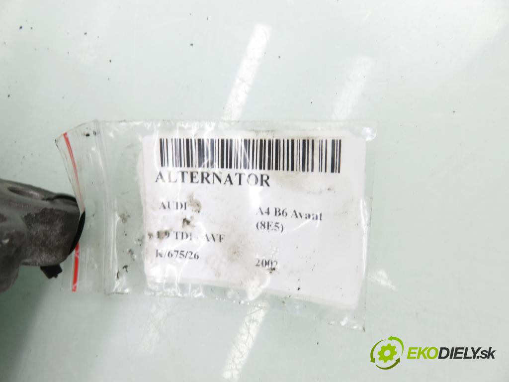 AUDI A4 Avant (8E5, B6) KOMBI 2002 96,00 1.9 TDI PD 130 - AVF 1896,00 Alternátor 028903029Q ; 0124525010 (Alternátor)