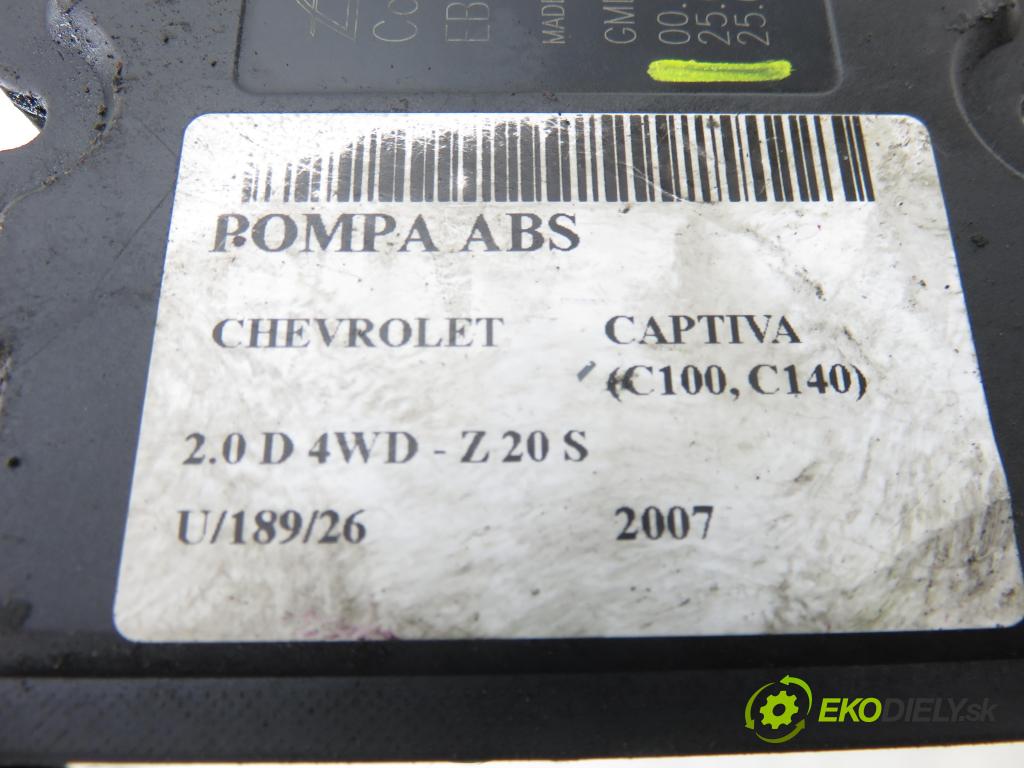 CHEVROLET CAPTIVA (C100, C140) SUV 2007 110,00 2.0 D 4WD 1991,00 Pumpa ABS 000401812C4 ; 25092645613 ; 25061333013 (Pumpa ABS)