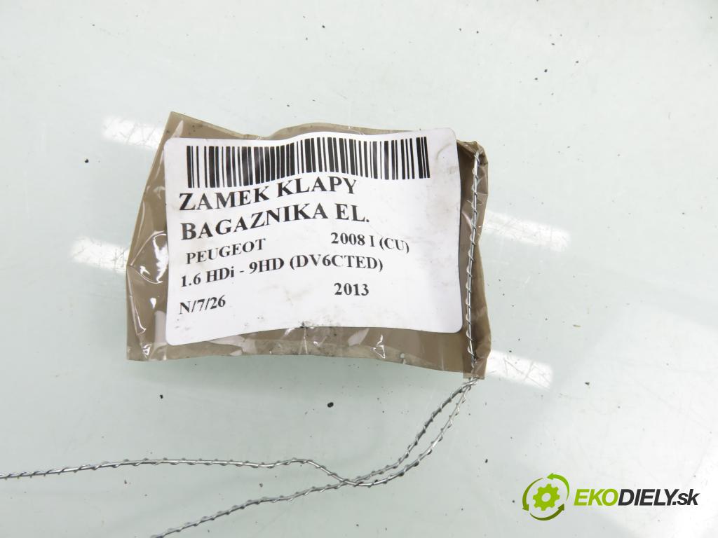 PEUGEOT 2008 I (CU_) KOMBI 2013 84,00 1.6 HDi - 9HD (DV6CTED) 1560,00 zámok dveří kufr EL. 9151487499H ; 9684648680