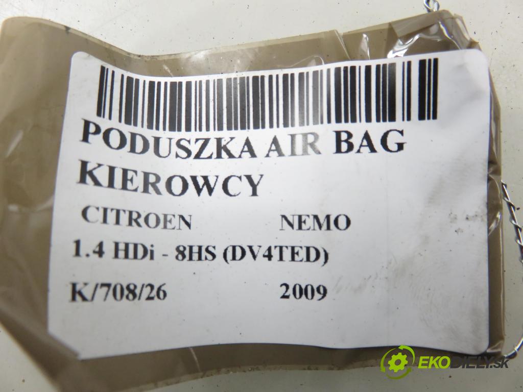 CITROEN NEMO Skrzynia (AA_) FURGON 2009 50,00 1.4 HDi - 8HS (DV4TED) 1398,00 AirBag air BAG volantu 07354605290