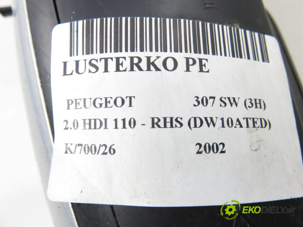 PEUGEOT 307 SW (3H) KOMBI 2002 79,00 2.0 HDI 110 - RHS 1997,00 Spätné zrkadlo