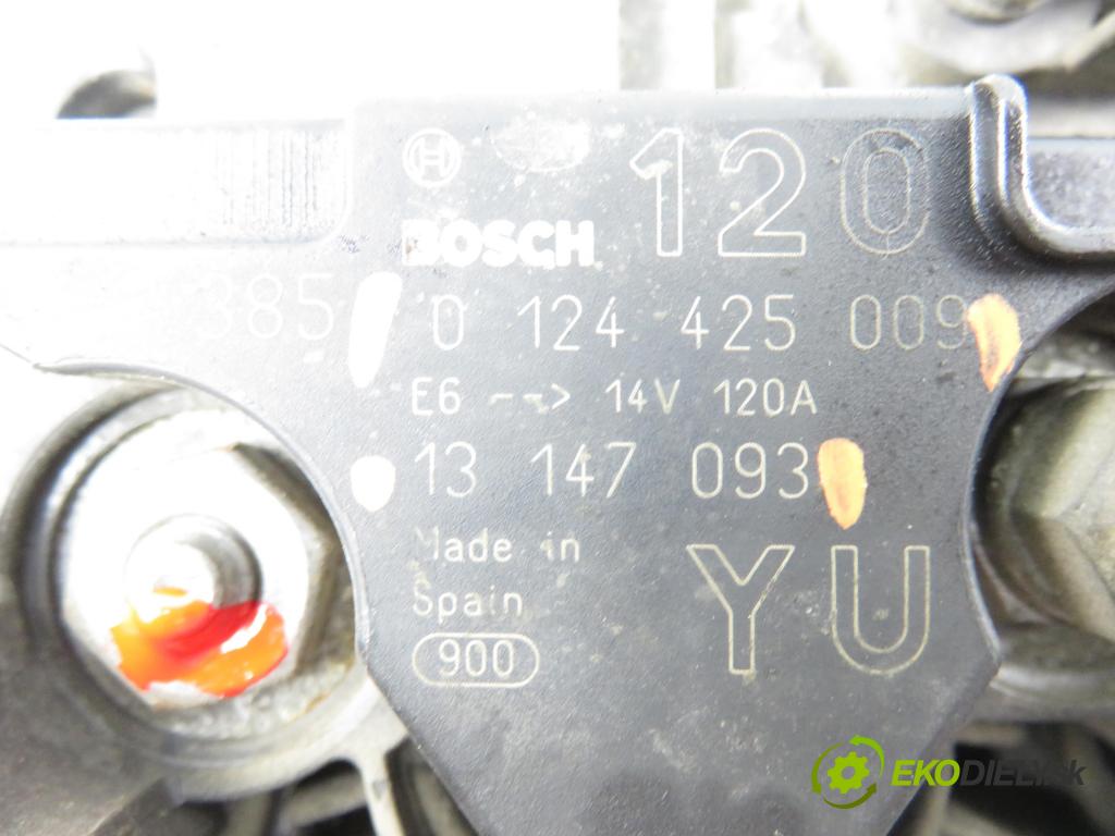 OPEL MERIVA A nadwozie wielkoprzestrzenne (MPV) (X03) MINIVAN 2003 74,00 1.6 16V - Z 16 XE 1598,00 Alternátor 0124425009 ; 13147093 (Alternátor)