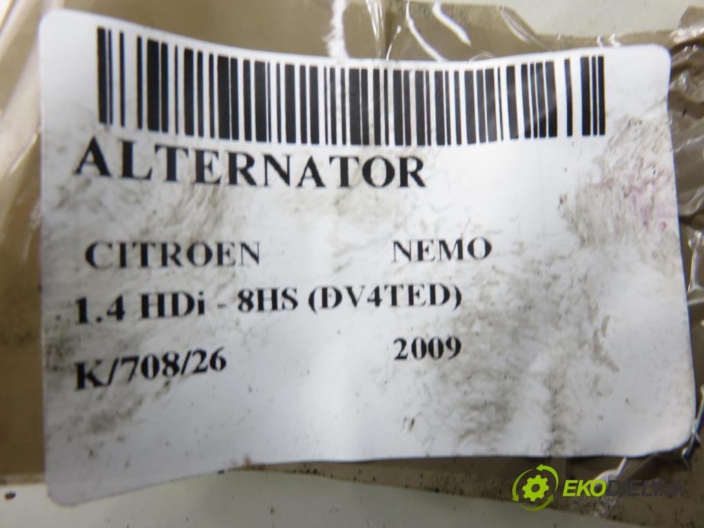 CITROEN NEMO Skrzynia (AA_) FURGON 2009 50,00 1.4 HDi - 8HS (DV4TED) 1398,00 Alternátor 9664057480 (Alternátor)