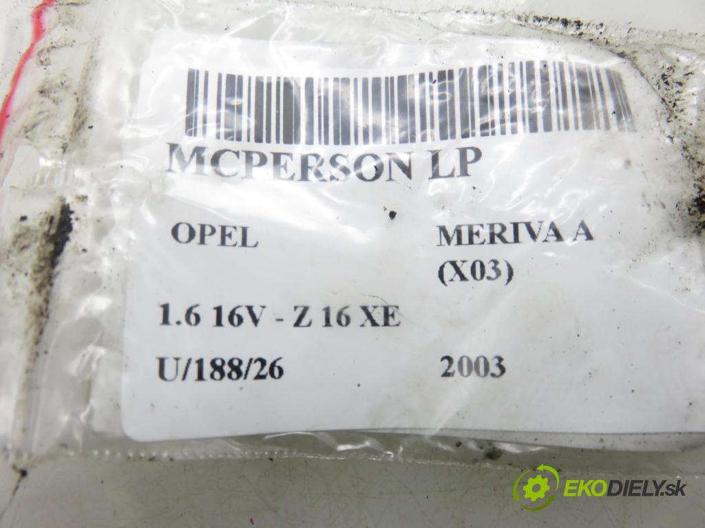 OPEL MERIVA A nadwozie wielkoprzestrzenne (MPV) (X03) MINIVAN 2003 74,00 1.6 16V - Z 16 XE 1598,00 MCPERSON LP