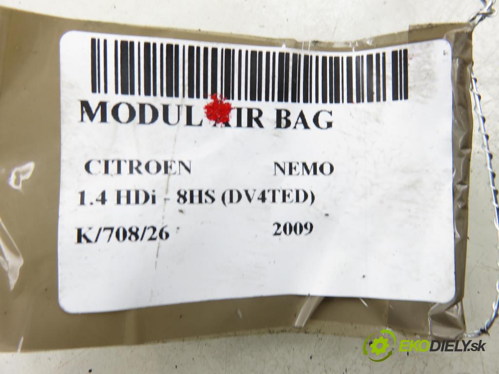 CITROEN NEMO Skrzynia (AA_) FURGON 2009 50,00 1.4 HDi - 8HS (DV4TED) 1398,00 MODUL air BAG 610155800E