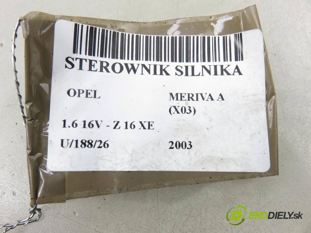 OPEL MERIVA A nadwozie wielkoprzestrzenne (MPV) (X03) MINIVAN 2003 74,00 1.6 16V - Z 16 XE 1598,00 Riadiaca jednotka Motor 12214810
