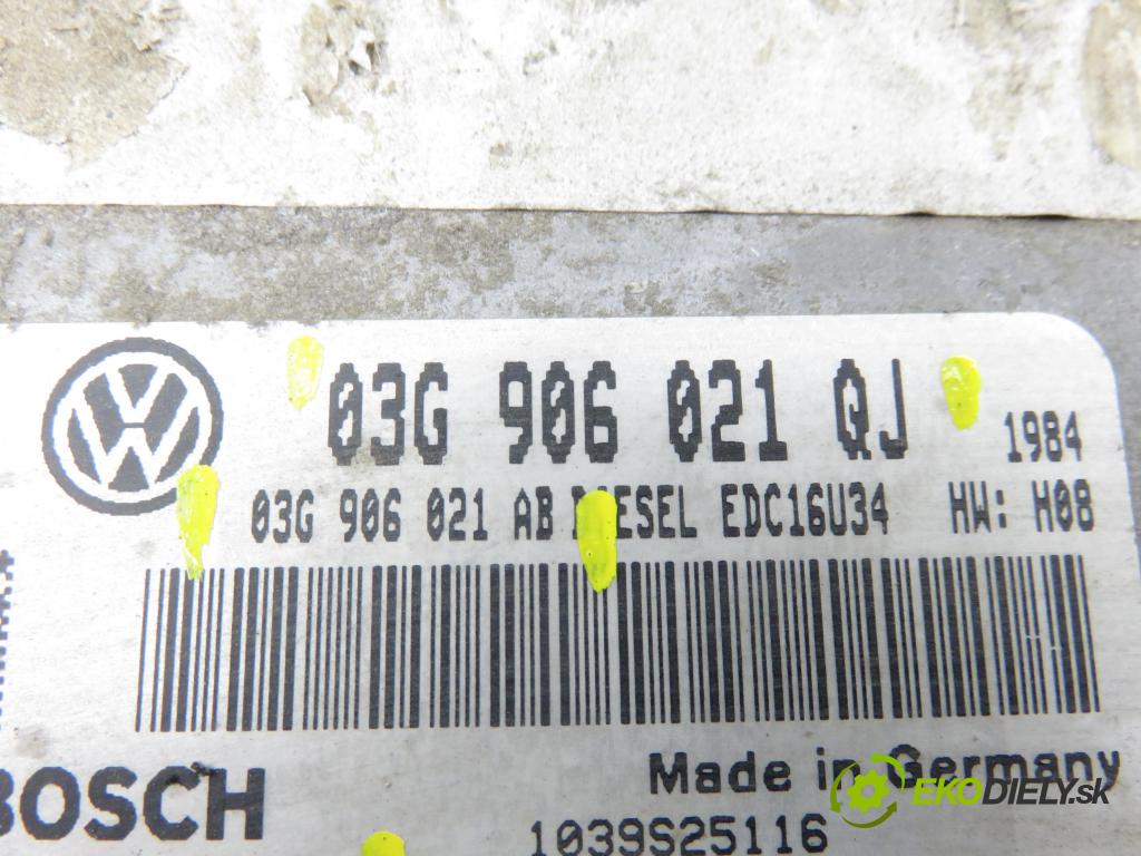 VW GOLF V Variant (1K5) KOMBI 2008 77,00 1.9 TDI - BLS 1896,00 Riadiaca jednotka Motor 03G906021QJ ; 03G906021AB ; 0281014064