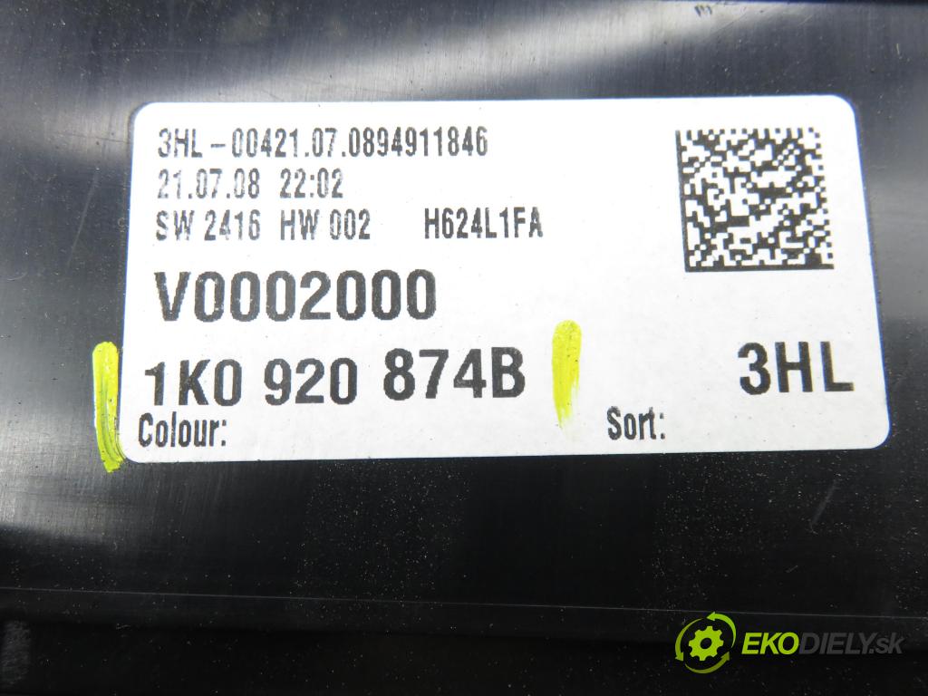 VW GOLF V Variant (1K5) KOMBI 2008 77,00 1.9 TDI - BLS 1896,00 Prístrojovka elektrický 1K0920874B