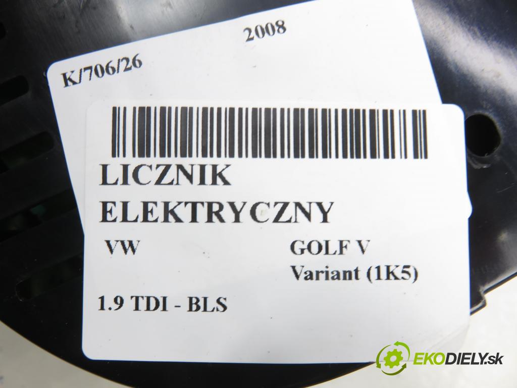 VW GOLF V Variant (1K5) KOMBI 2008 77,00 1.9 TDI - BLS 1896,00 Prístrojovka elektrický 1K0920874B