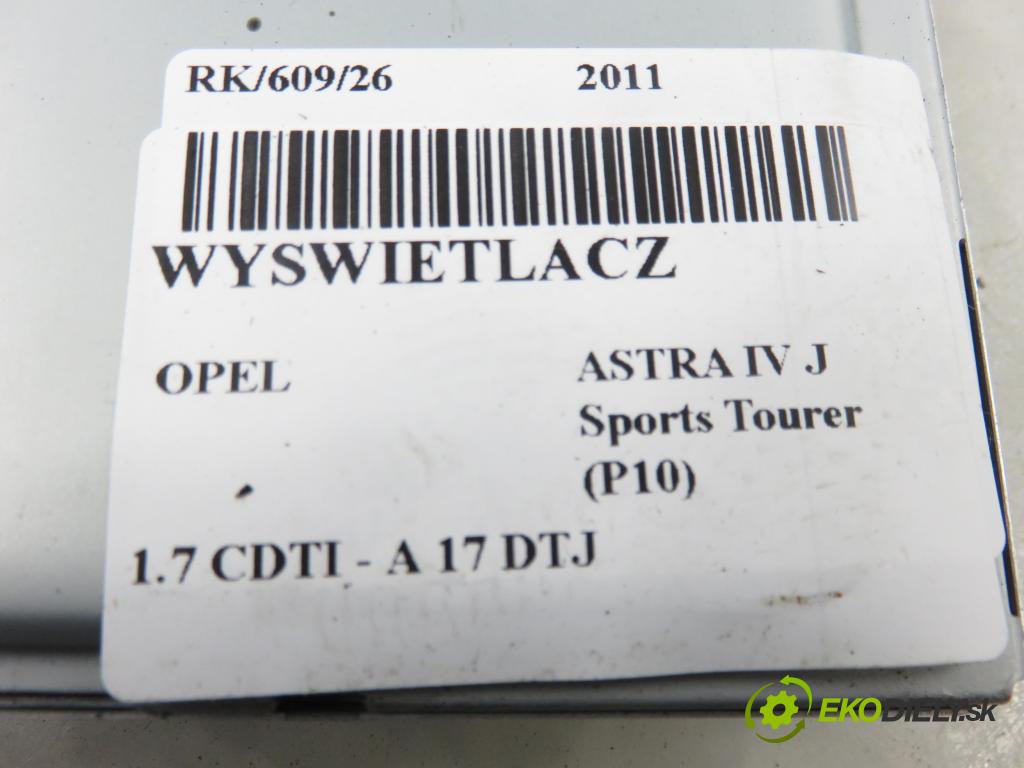 OPEL ASTRA J Sports Tourer (P10) KOMBI 2011 81,00 1.7 CDTI - A 17 DTJ 1686,00 ZOBRAZIT: 22764032