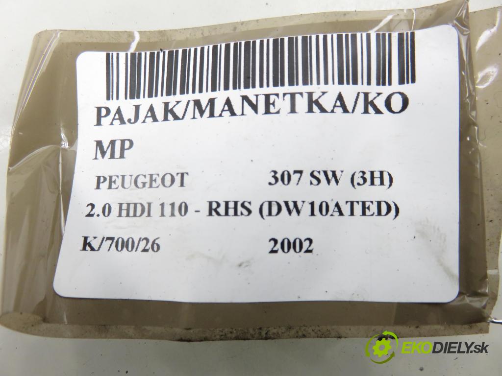 PEUGEOT 307 SW (3H) KOMBI 2002 79,00 2.0 HDI 110 - RHS 1997,00 PAKA/ŘAZENÍ/SADA: 96605656XT