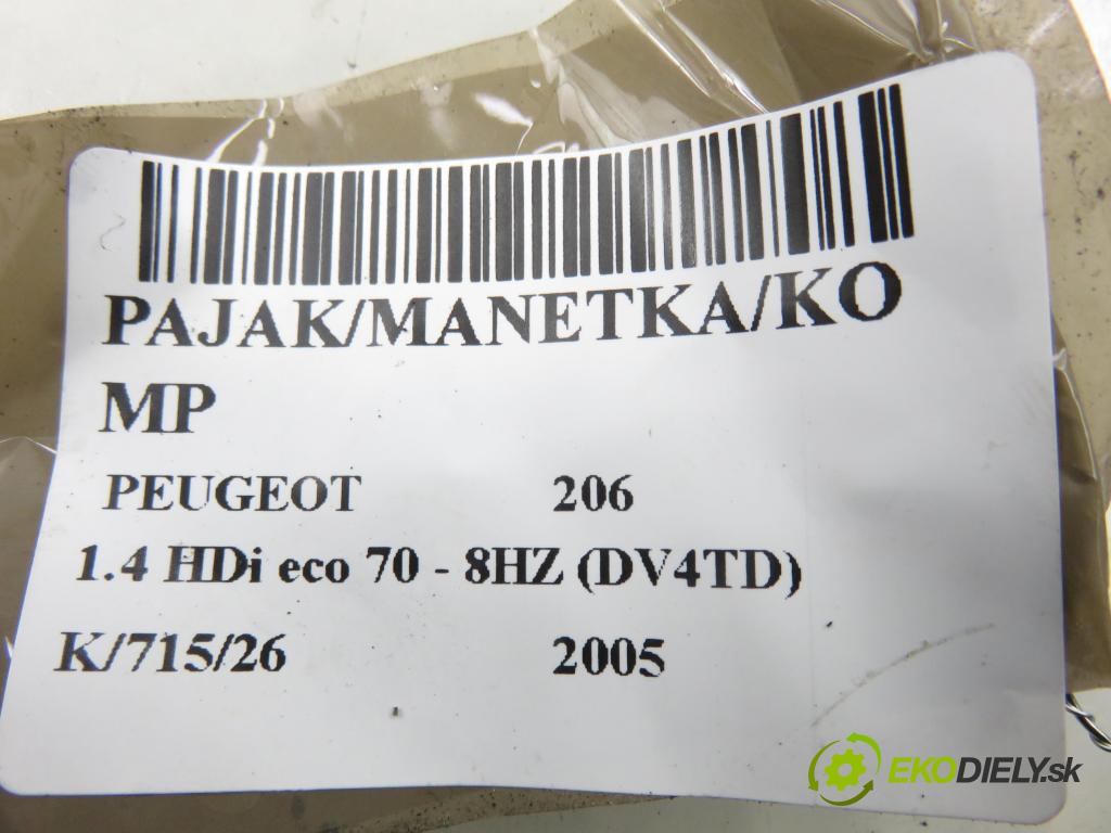 PEUGEOT 206 liftback (2A/C) HB 2005 50,00 1.4 HDi 8V 70 - 8HZ 1398,00 páčka/prepínač 96605636XT