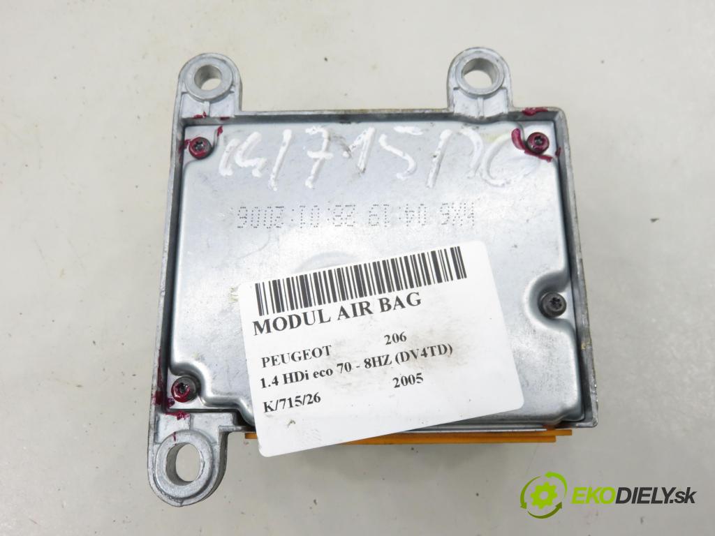 PEUGEOT 206 liftback (2A/C) HB 2005 50,00 1.4 HDi 8V 70 - 8HZ 1398,00 MODUL air BAG 9658285080 ; 603201200